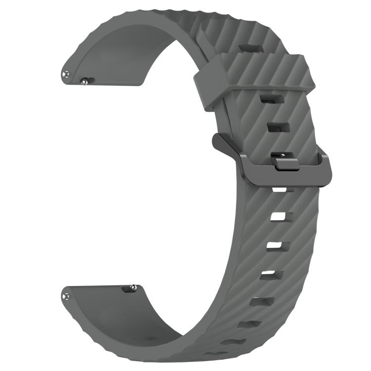 22mm Kalebol Steel Buckle Spruce Silicone Watch Band(Space Grey)