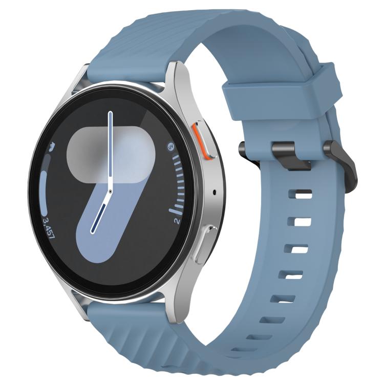 22mm Kalebol Steel Buckle Spruce Silicone Watch Band(Rock Blue)