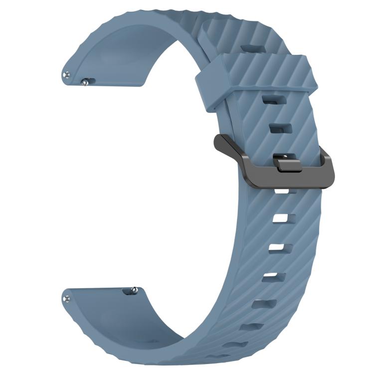 22mm Kalebol Steel Buckle Spruce Silicone Watch Band(Rock Blue)