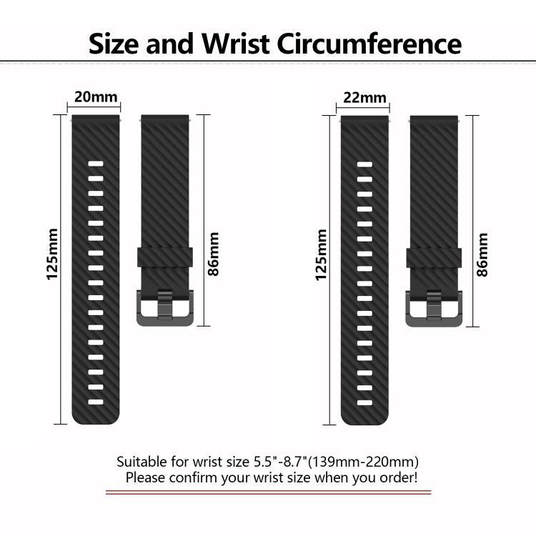 20mm Kalebol Steel Buckle Spruce Silicone Watch Band(White)