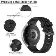20mm Kalebol Steel Buckle Spruce Silicone Watch Band(Dark Blue)