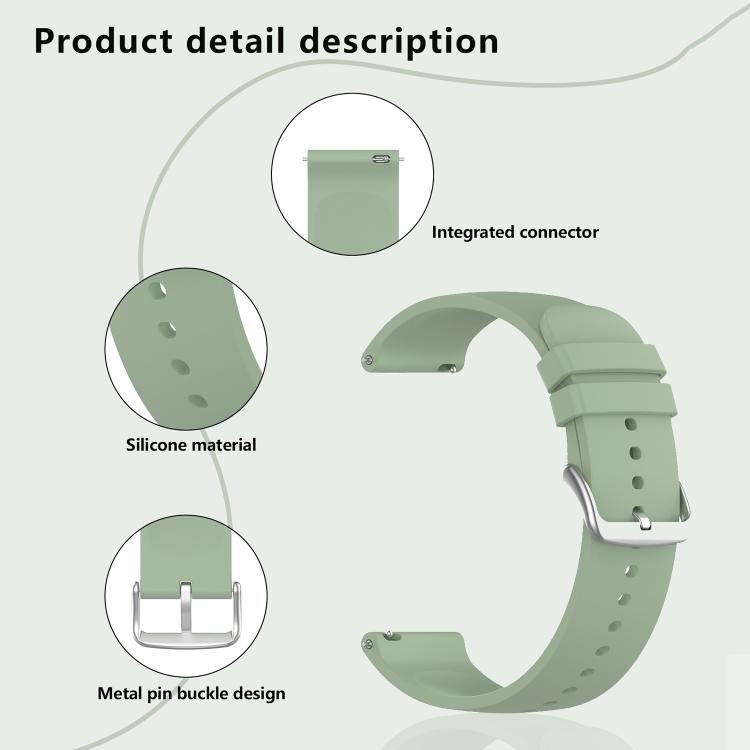 20mm Kalebol Round Tail Silicone Watch Band(Light Pink)