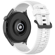 20mm Kalebol Black Buckle Tire Pattern Silicone Watch Band(White)