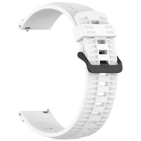 20mm Kalebol Black Buckle Tire Pattern Silicone Watch Band(White)