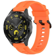 20mm Kalebol Black Buckle Tire Pattern Silicone Watch Band(Orange)