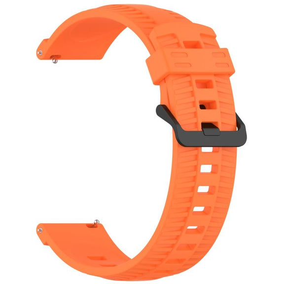 20mm Kalebol Black Buckle Tire Pattern Silicone Watch Band(Orange)