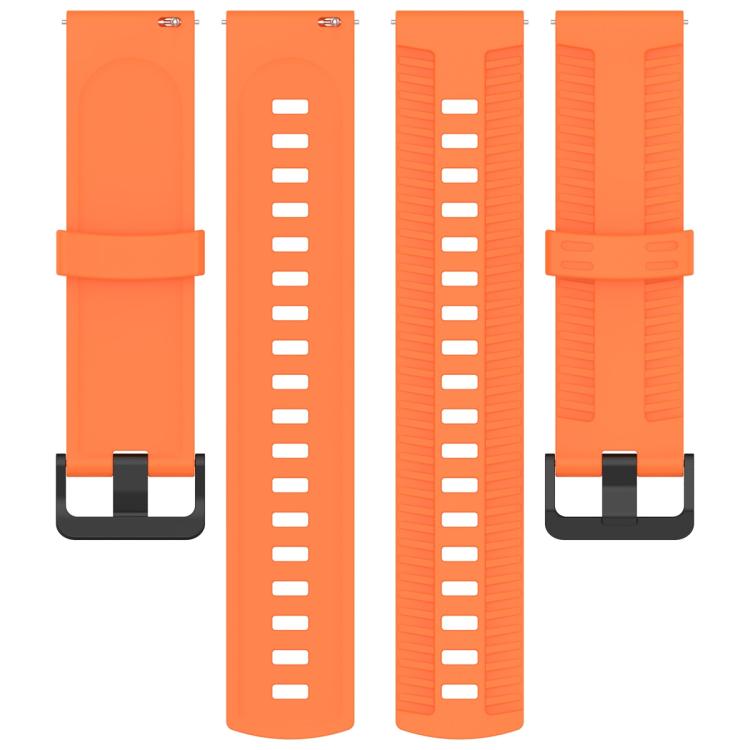 20mm Kalebol Black Buckle Tire Pattern Silicone Watch Band(Orange)