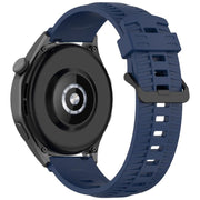 20mm Kalebol Black Buckle Tire Pattern Silicone Watch Band(Navy Blue)
