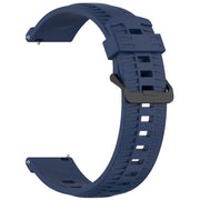 20mm Kalebol Black Buckle Tire Pattern Silicone Watch Band(Navy Blue)