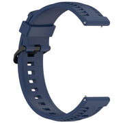 20mm Kalebol Black Buckle Tire Pattern Silicone Watch Band(Navy Blue)