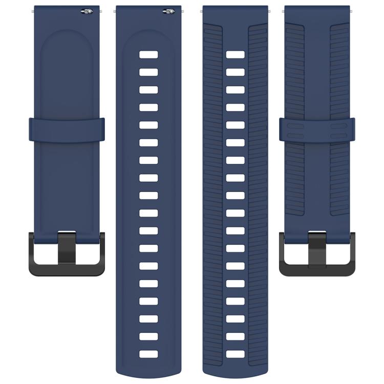 20mm Kalebol Black Buckle Tire Pattern Silicone Watch Band(Navy Blue)