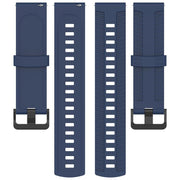 20mm Kalebol Black Buckle Tire Pattern Silicone Watch Band(Navy Blue)