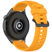 20mm Kalebol Black Buckle Tire Pattern Silicone Watch Band(Yellow)