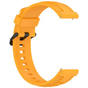 20mm Kalebol Black Buckle Tire Pattern Silicone Watch Band(Yellow)