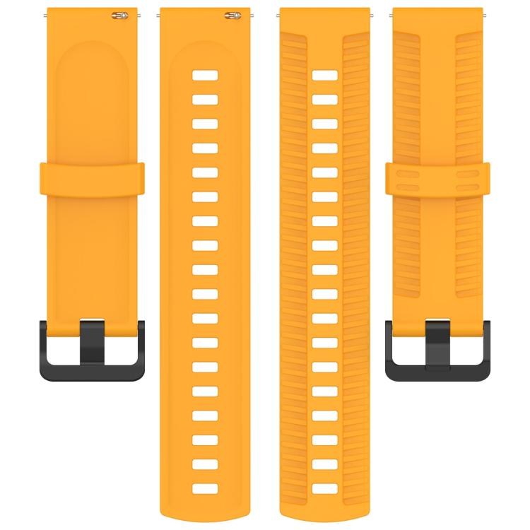 20mm Kalebol Black Buckle Tire Pattern Silicone Watch Band(Yellow)