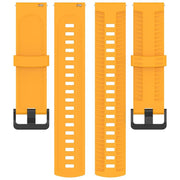 20mm Kalebol Black Buckle Tire Pattern Silicone Watch Band(Yellow)