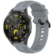 20mm Kalebol Black Buckle Tire Pattern Silicone Watch Band(Grey)