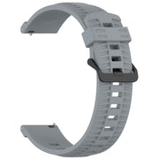20mm Kalebol Black Buckle Tire Pattern Silicone Watch Band(Grey)