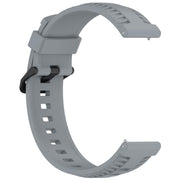 20mm Kalebol Black Buckle Tire Pattern Silicone Watch Band(Grey)