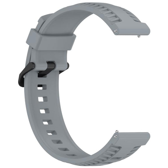 20mm Kalebol Black Buckle Tire Pattern Silicone Watch Band(Grey)