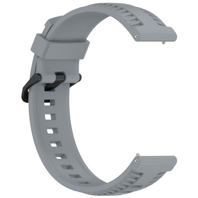 20mm Kalebol Black Buckle Tire Pattern Silicone Watch Band(Grey)