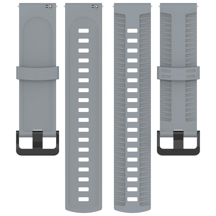 20mm Kalebol Black Buckle Tire Pattern Silicone Watch Band(Grey)