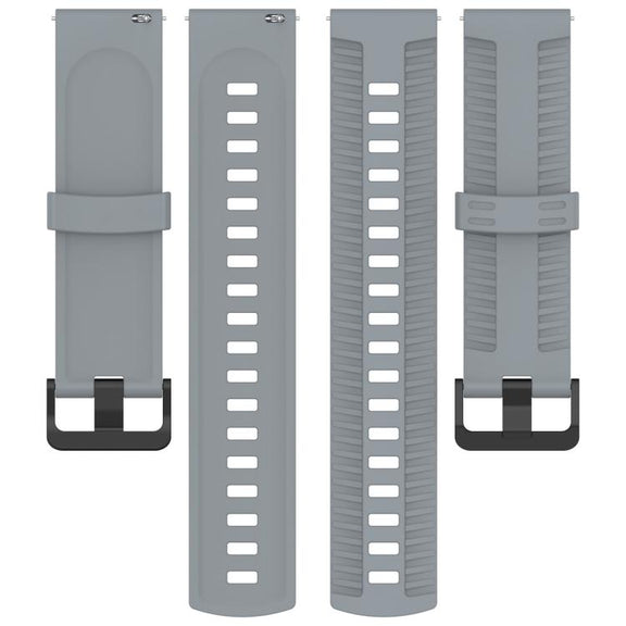 20mm Kalebol Black Buckle Tire Pattern Silicone Watch Band(Grey)