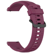 20mm Kalebol Black Buckle Tire Pattern Silicone Watch Band(Wine Red)