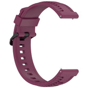 20mm Kalebol Black Buckle Tire Pattern Silicone Watch Band(Wine Red)