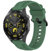 20mm Kalebol Black Buckle Tire Pattern Silicone Watch Band(Army Green)