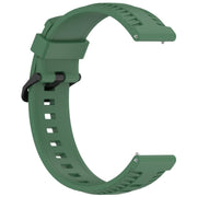 20mm Kalebol Black Buckle Tire Pattern Silicone Watch Band(Army Green)