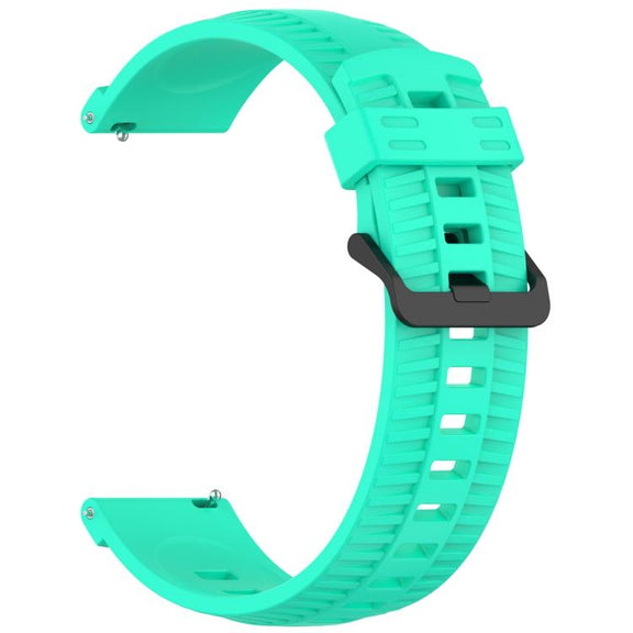 20mm Kalebol Black Buckle Tire Pattern Silicone Watch Band(Teal)