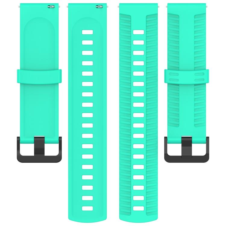 20mm Kalebol Black Buckle Tire Pattern Silicone Watch Band(Teal)