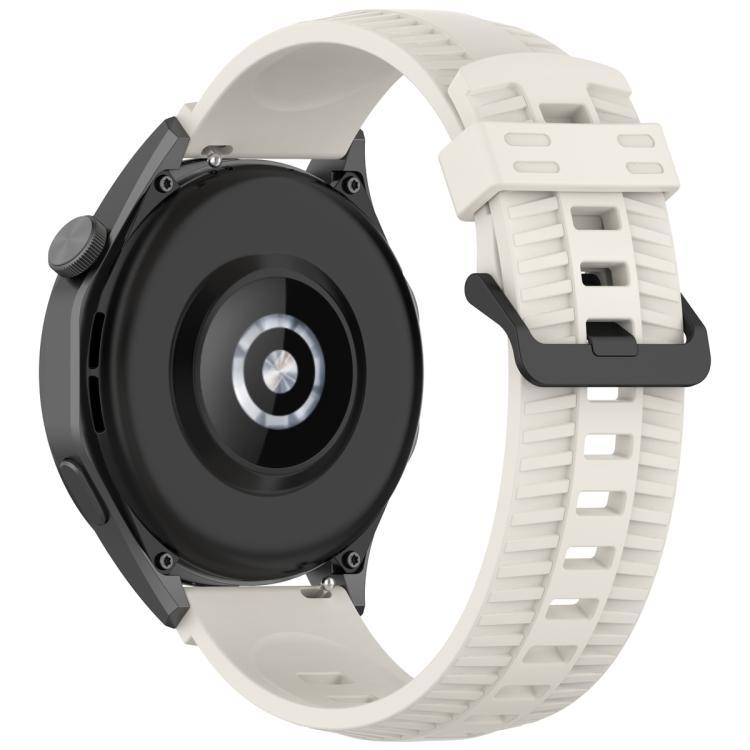 20mm Kalebol Black Buckle Tire Pattern Silicone Watch Band(Starlight)