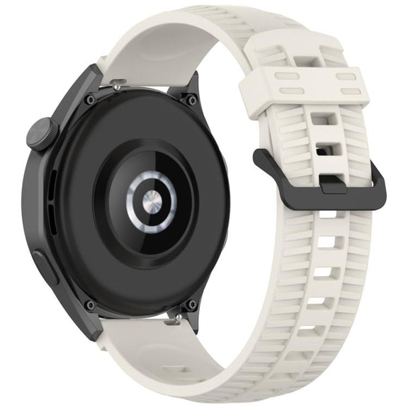 20mm Kalebol Black Buckle Tire Pattern Silicone Watch Band(Starlight)