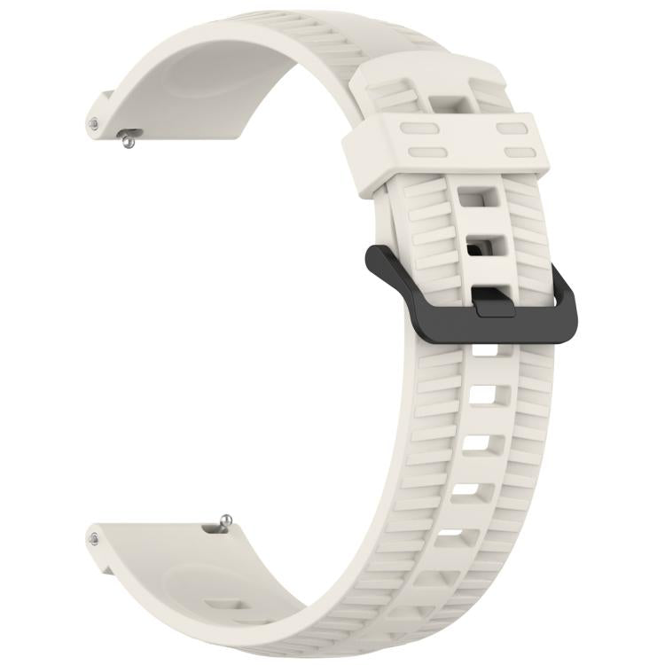 20mm Kalebol Black Buckle Tire Pattern Silicone Watch Band(Starlight)