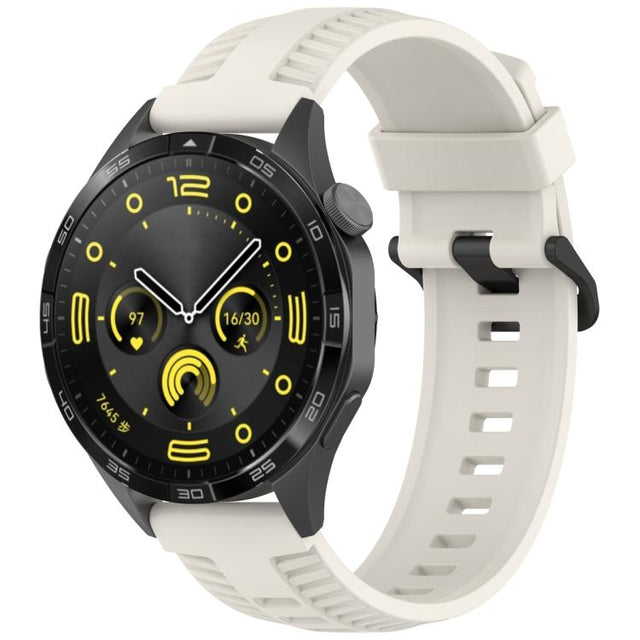 20mm Kalebol Black Buckle Tire Pattern Silicone Watch Band(Starlight)