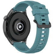 20mm Kalebol Black Buckle Tire Pattern Silicone Watch Band(Rock Blue)
