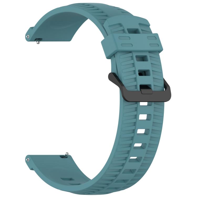 20mm Kalebol Black Buckle Tire Pattern Silicone Watch Band(Rock Blue)