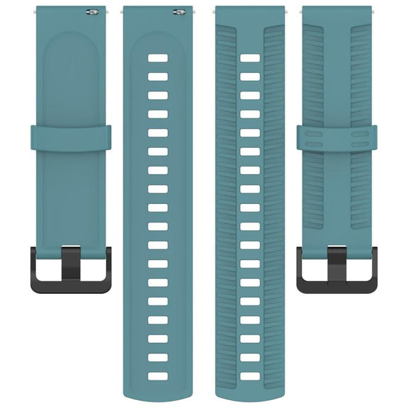 20mm Kalebol Black Buckle Tire Pattern Silicone Watch Band(Rock Blue)