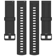 22mm Kalebol Black Buckle Tire Pattern Silicone Watch Band(Black)