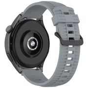 22mm Kalebol Black Buckle Tire Pattern Silicone Watch Band(Grey)