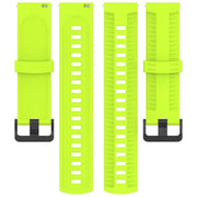 22mm Kalebol Black Buckle Tire Pattern Silicone Watch Band(Lime)