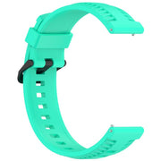 22mm Kalebol Black Buckle Tire Pattern Silicone Watch Band(Teal)