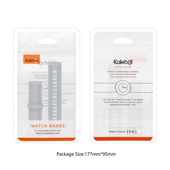 20mm Kalebol Black Buckle Tire Pattern Silicone Watch Band(Starlight)