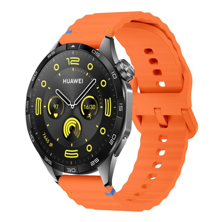 20mm Kalebol Wave Stitch Silicone Watch Band(Orange)