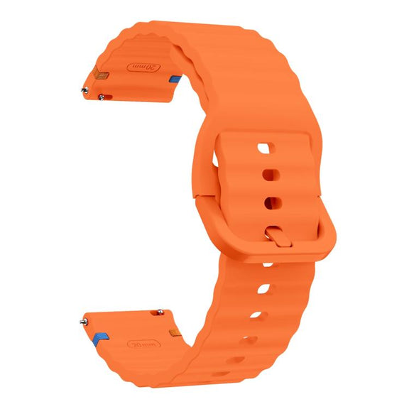 20mm Kalebol Wave Stitch Silicone Watch Band(Orange)