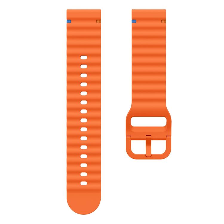 20mm Kalebol Wave Stitch Silicone Watch Band(Orange)