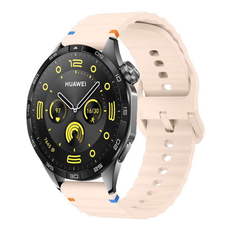 20mm Kalebol Wave Stitch Silicone Watch Band(Pink)