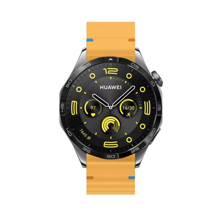 20mm Kalebol Wave Stitch Silicone Watch Band(Yellow)